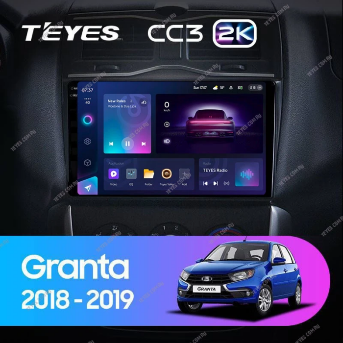 Магнитола Teyes CC3 2K Lada Granta Cross / FL 2018–2019 9″ 4/32 ГБ