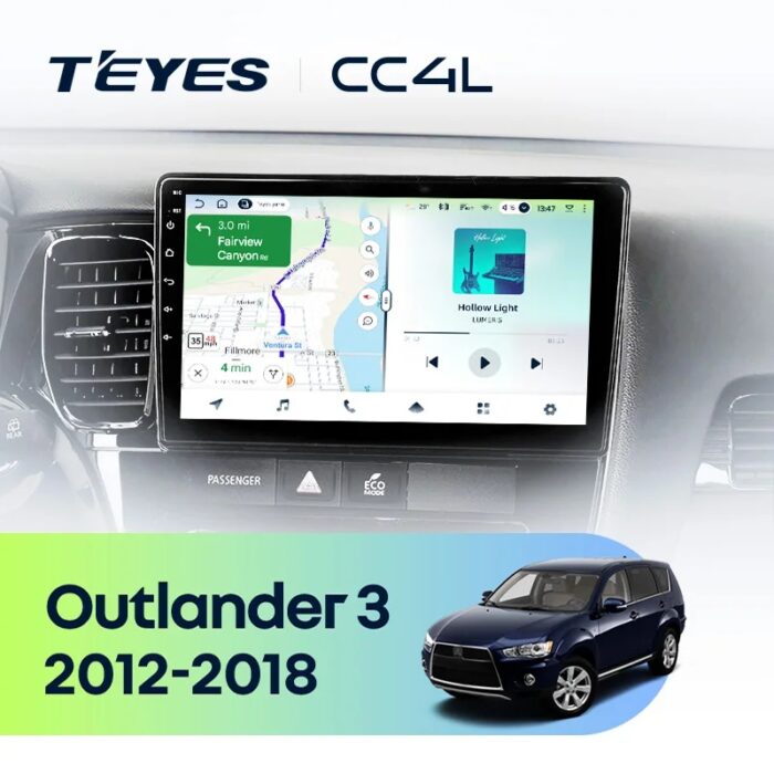 Магнитола Teyes CC4L Mitsubishi Outlander 3 2012–2018 (А, цельная панель) 10,2″ 4/64 ГБ
