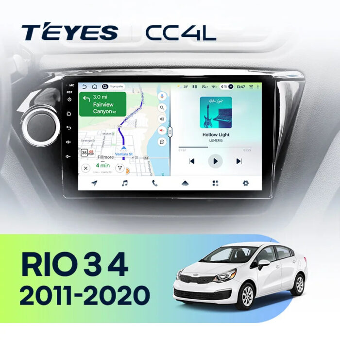 Магнитола Teyes CC4L Kia Rio 3 2011–2016 9″ 4/64 ГБ